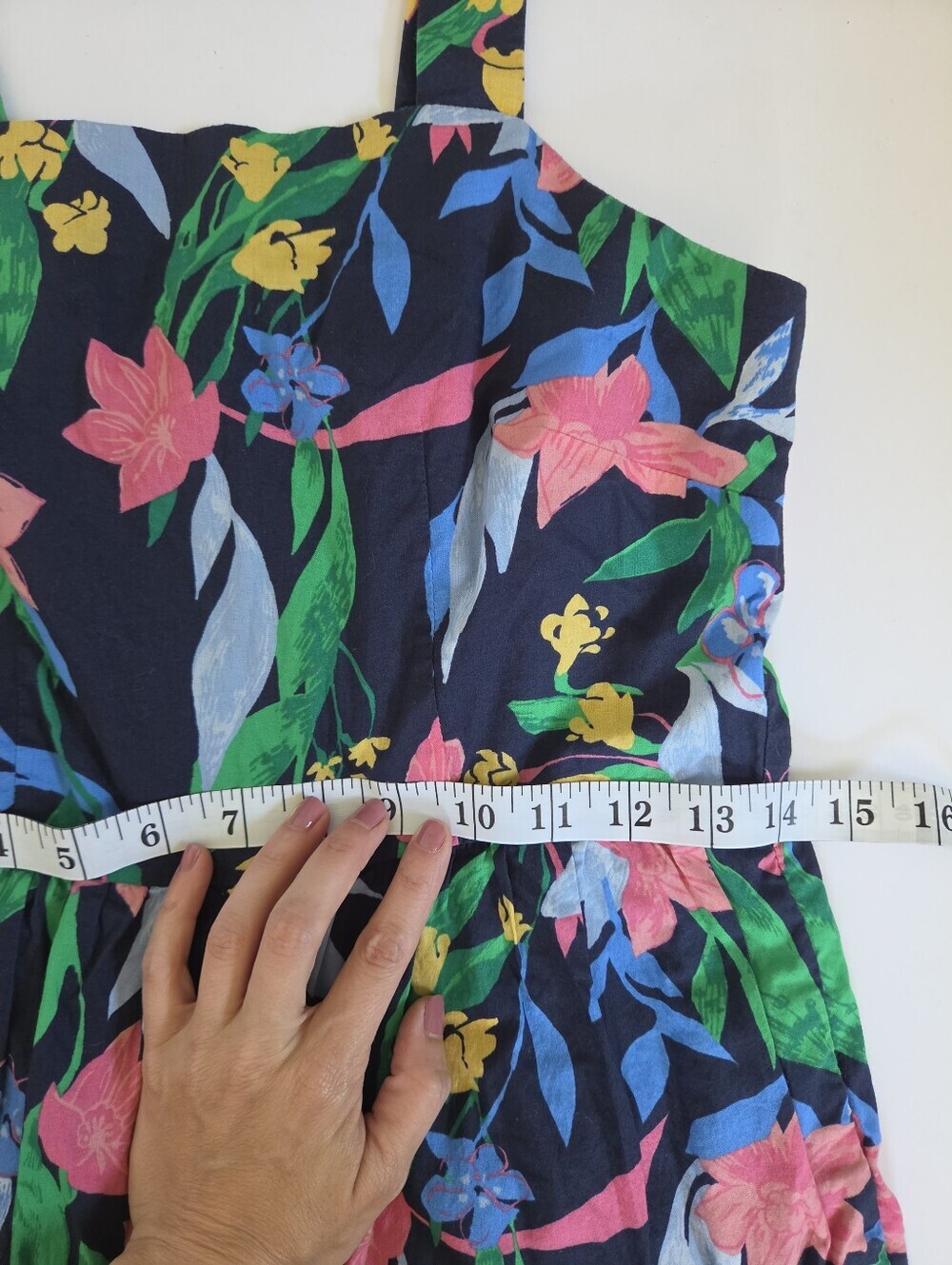 JCREW Floral Tiered Maxi Dress square neck adjustable straps 100% cotton sz S - Picture 8 of 10